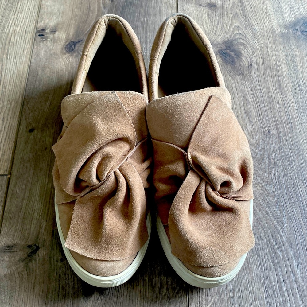 Tan Suede J slides (size 8.5)